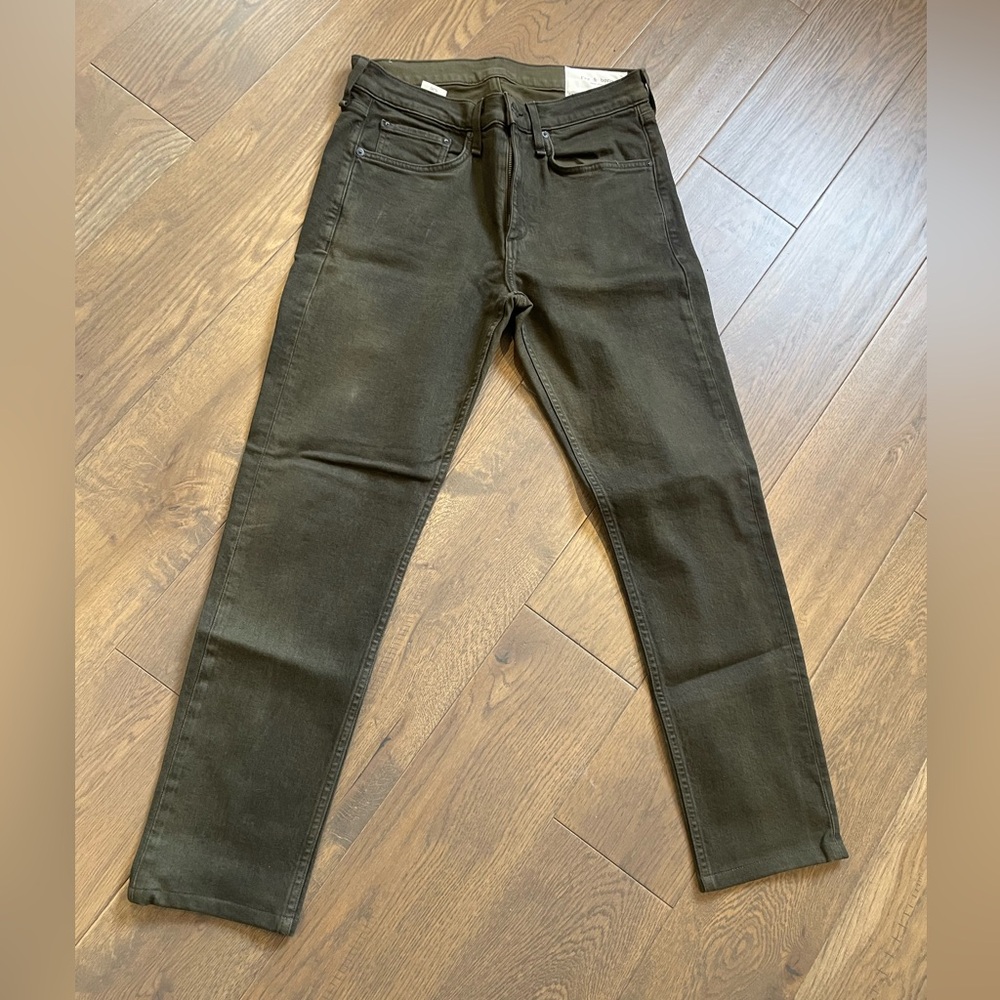 rag & bone Men's Dark Olive Slim Jeans